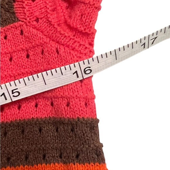 Scotch & Soda Pink & Brown Striped Crew Neck Sweater Womens S - Picture 9 of 10